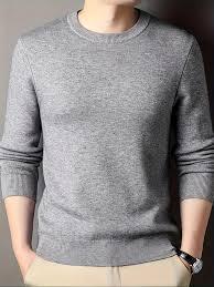 Suéter de Hombre Personalizable al por Mayor, Cuello Redondo, Tejido Teñido, Otoño, Ecológico, Color Sólido, Poliéster y Algodón, Alta Calidad - Product Image 2