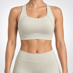 Sujetador deportivo personalizado para gimnasio, sujetador deportivo para mujer a prueba de golpes con espalda cruzada, top corto de yoga, sujetador deportivo al por mayor OEM - Product Image 1