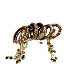 Ensemble de bracelets de mariage islamiques tendance vert émeraude de qualité supérieure, bijoux traditionnels pour femmes en or doré - Product Image 2