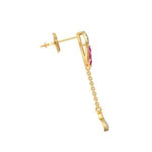 Pendientes de Cadena con Diamantes Rosados Dorados - Product Image 3