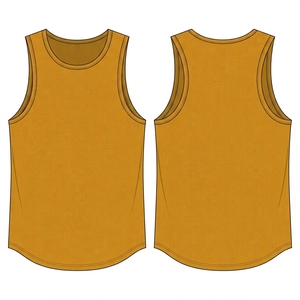 Débardeur de sport en mesh pour homme, couleur moutarde, logo personnalisé, fabrication OEM, vente en gros - Product Image 2