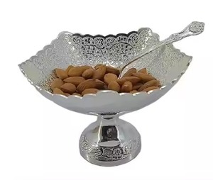 Contemporary Metal Dry Fruits Bowl Snack Holder Decorative Serving Dish Dining Table Gift Item - Product Image 3