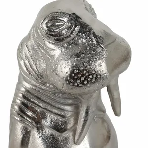 Figurine de grenouille en aluminium plaqué or ZE-3386M, décoration d'intérieur, sculpture animale artisanale - Product Image 6