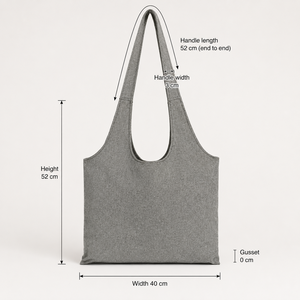 Bolsa de Compras Personalizada de Algodón Reciclado Melange 40x52cm con Asas, Logotipo Personalizado Impreso, Venta al por Mayor, Fabricante OEM ODM, Exportador - Product Image 2