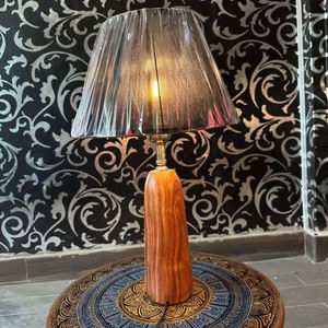 Lámpara de madera natural de alta calidad, lámpara de mesa de madera maciza para dormitorio, mesita de noche, sala de estar, oficina, accesorio de iluminación decorativo - Product Image 1
