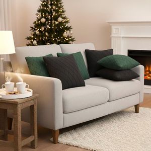SOGA 6PC 45cm Forest Green Diamond and Charcoal Grey <b>Cable</b> <b>Knit</b> Decorative & <b>Throw</b> Pillow Covers Set - Product Image 6
