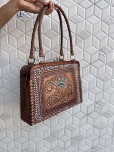 Bolso de Hombro de Cuero Genuino, Nuevo, Hecho a Mano, Estilo Bohemio, Diseño Occidental, Multiusos - Product Image 2