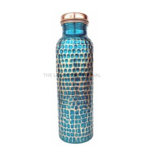 100% Pure <b>Copper</b> Water <b>Bottle</b> Bulk Sale Hammered Texture for <b>Drinking</b> Water Leak-Proof Glossy Water <b>Bottle</b> - Product Image 4