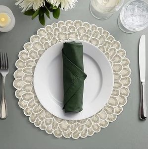 Set de table rond en tissu bohème, motif floral fait main, diamètre 400 mm - Product Image 5