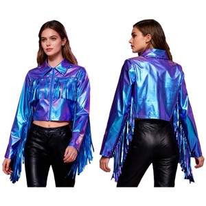 Chaqueta metálica brillante para adultos y mujeres, para baile, fiesta de cumpleaños, trajes de baile de Hip Hop, ropa de baile, traje de baile de Jazz - Product Image 2