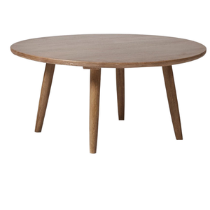Mesa redonda de madera de teca en oferta, con un estilo moderno y sencillo, ideal para usar en la terraza o como mesa de centro resistente. - Product Image 3