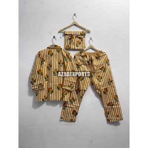 Conjunto de Pijama para Mujer con Estampado de Limones Amarillos, Manga Larga, Cierre de Botones, 100% Algodón Orgánico, Suave, Transpirable y de Secado Rápido - Product Image 6