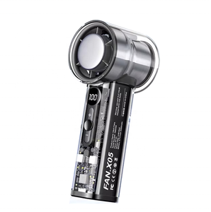 พัดลมพกพาไร้ใบพัด X05 โปร่งใส ดีไซน์เมคคา ความเร็วสูงพิเศษ ระบบระบายความร้อน มินิแคนนอน สำหรับเดินทางกลางแจ้ง ใช้งานง่ายด้วยปุ่มกด แรงลมเทอร์โบทรงพลัง - Product Image 1