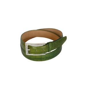 Cinturón de Cuero Genuino Azul con Hebilla de Pin, Patrón de Cocodrilo, para Uso Casual y Formal, Accesorios para Hombre, Cinturones de Cuero - Product Image 4