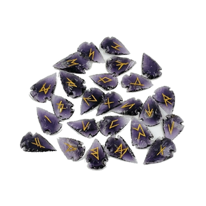 High quality iolite stone arrowhead rune <b>set</b> <b>Crystal</b> Rune Wicca Energy natural stone for Divination and Intuition Meditation - Product Image 6