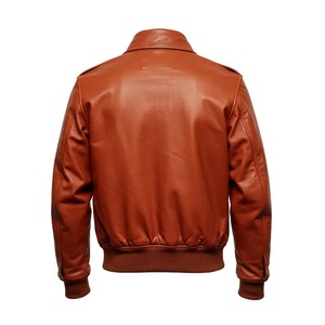 Chaqueta de Cuero Marrón para Hombre, Chaqueta de Aviador de Cuero Genuino, Chaqueta de Piloto Vintage, Chaqueta de Cuero Hecha a Mano Clásica - Product Image 2