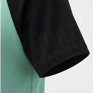 Polo de Manga Corta para Hombre, Diseño Deportivo con Bloques de Color, Tejido de Secado Rápido, Cierre Frontal con Cremallera, Verde Menta y Negro - Product Image 6