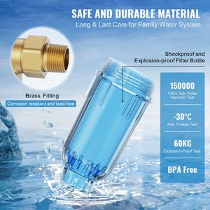 Filtro Sedimentario ad Alto Flusso da 40 Micron per Tutta la Casa, Design Spin-Down MNPT da 3/4'' per Acqua di Pozzo, Alimentazione Manuale - Product Image 5