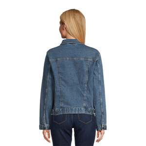 Women Short <b>Denim</b> <b>Jacket</b> Spring and Autumn Loose Fit Long Sleeve Solid Color Casual Student <b>Jacket</b> - Product Image 1
