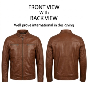 Blouson de motard pour homme en cuir synthétique vert olive de qualité supérieure, logo personnalisé en relief, empiècements, fermeture éclair asymétrique, vêtement d'extérieur imperméable - Product Image 5