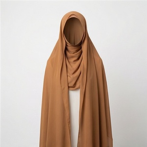Hiyab de Chifón de Color Sólido para Mujer, Transpirable, para Uso Diario, Pañuelo Étnico de Oriente Medio - Product Image 1