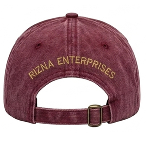 Gorra de Béisbol RIZNA de Mezclilla Twill, 6 Paneles, Ajustable, Unisex, Estilo Casual Vintage, Lavada, con Logotipo Bordado en 3D en el Panel Frontal, Azul, Algodón, Metal - Product Image 3