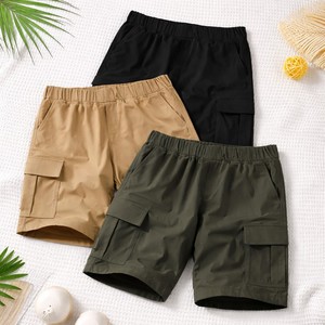 Shorts de bain pour garçons en gros – Taille mi-haute, rayés, en coton et lin, multi-poches, style streetwear pour enfants, respirants, pour l'été - Product Image 3