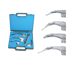 Ensemble de laryngoscopes professionnels, équipement médical d'intubation des voies respiratoires, lames de laryngoscope réutilisables en acier inoxydable, poignées, hôpital - Product Image 1