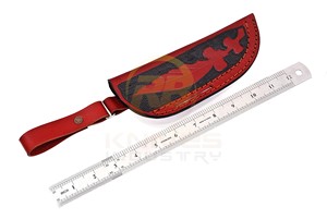 Étui à couteau en cuir véritable fait main, sur mesure, pour lame fixe, en cuir de vachette, avec passant de ceinture, pour la chasse, le camping, EDC, étui à couteau, fournisseur OEM - Product Image 6
