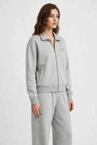 Women's Grey <b>2</b> <b>Piece</b> Casual <b>Set</b> Zip Up Turn Down Collar Sweatshirt <b>and</b> Long Pants - Product Image 4