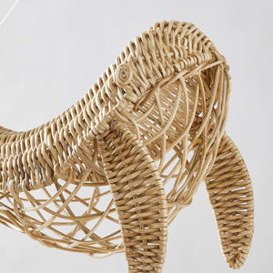Arte de Pared de Ballena Tejida a Mano con Ratán, Decoración Natural Artesanal para Dormitorio Infantil, Diseño de Estilo Interior - Product Image 3
