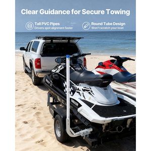 เสาเหล็กปรับระดับได้ 2 ชิ้น ความแข็งสูง ขนาด 30.5 นิ้ว/47.5 นิ้ว สำหรับรถพ่วงเรือและเรือยนต์ พร้อมตัวนำทางความแข็งแรงสูง - Product Image 4