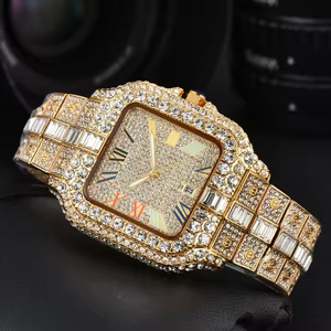 Reloj de Cuarzo con Diamantes de Moissanita Exclusivo para Hombre, Reloj de Pulsera de Lujo Estilo Hip Hop, Elegante Reloj de Cuarzo con Diamantes de Moissanita - Product Image 2