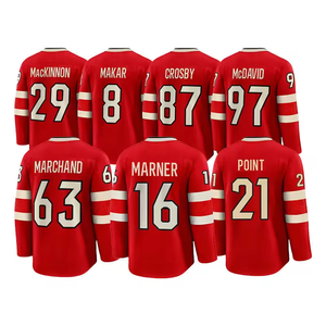 Maillot de hockey sur glace - Unisexe adulte 100% polyester écologique et respirant, impression numérique antibactérienne, maillot de match à domicile en stock - Product Image 2