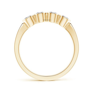 Anillo de compromiso y boda con diamante cultivado en laboratorio de talla cuadrada y engaste de cuatro piedras, en oro de 10K, 14K, 18K, plata de ley 925 y 935 - Product Image 2