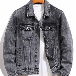 Veste en jean de haute qualité pour homme, logo personnalisé, style vintage, délavé, streetwear, manteau en jean décontracté, fabricant, vente en gros - Product Image 6