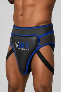 Protège-guêtres de boxe en cuir noir avec bordure rose, équipement de protection pour hommes, léger, ajustement élastique, fermeture auto-agrippante - Product Image 3