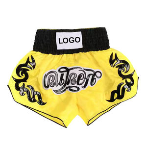 Nuevos shorts tailandeses 2026 más vendidos, de poliéster de alta calidad, OEM al por mayor, lisos, elásticos, para lucha, MMA, Kick Boxing, Muay Thai - Product Image 1
