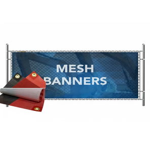 Bannière publicitaire en maille PVC personnalisée pour extérieur, imprimée UV, résistante au vent, bannière en maille suspendue - Product Image 1