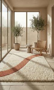 Alfombra Moderna Abstracta de Lana Hecha a Mano, Antideslizante, Suave y Minimalista para Sala de Estar, Dormitorio y Decoración del Hogar - Product Image 3