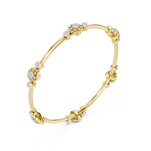 Bracelet en or jaune 14 carats avec diamant rond cultivé en laboratoire pour femmes |   Vêtements de tous les jours |   Nouveau diamant cultivé - Product Image 5