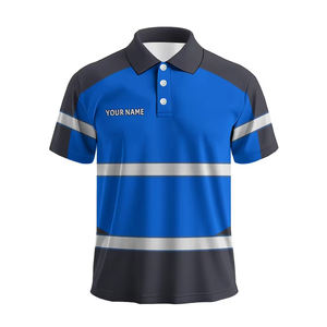 เสื้อโปโลทำงานนิรภัย ANSI Class 1 แบบกันน้ำ มองเห็นได้ชัดเจน พร้อมโลโก้สั่งทำพิเศษ คอปก ผลิตจากวัสดุโพลีเอสเตอร์ผสมฝ้าย - Product Image 1