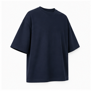 เสื้อยืดคอกลมแขนสั้นทรงโอเวอร์ไซส์สำหรับผู้ชาย สีน้ำเงินมิดไนท์ รุ่น MTS-OVR-0007 - Product Image 4