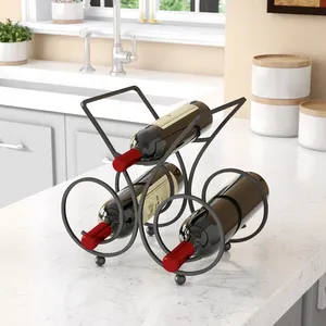 Support à bouteille de vin en métal haut de gamme fait main, support décoratif en fer avec finition de luxe moderne pour les designers d'intérieur et les meubles - Product Image 4