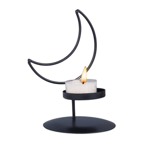 Candelabro de hierro con acabado en polvo negro mate de forma geométrica, ideal para decoración de eventos, accesorio de fotografía y regalos. - Product Image 3