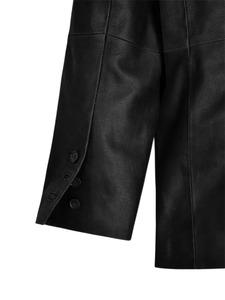 Men's Ben Stiller <b>Leather</b> <b>Blazer</b> Classic Black Formal Casual Slim Fit <b>Jacket</b> - Product Image 3