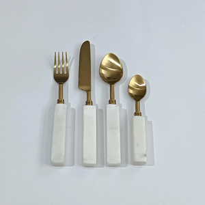Ensemble de couverts rétro en acier inoxydable avec manche en bois, finition miroir, compatible lave-vaisselle, pour le camping - Product Image 3