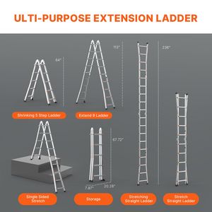 Scala Telescopica in Alluminio da 28 Piedi, Compatta, Multifunzione, Portatile e Pieghevole per Camper - Product Image 4