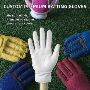 Gants de frappe en cuir pour hommes à haute adhérence, légers, imperméables, pour baseball et softball, ajustement confortable du poignet, sangle Velcro - Product Image 6