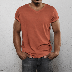 Camiseta Unisex Casual de Cuello en V, Manga Corta, Corte Regular, 100% Algodón/Spandex, Transpirable y Ecológica - Product Image 1